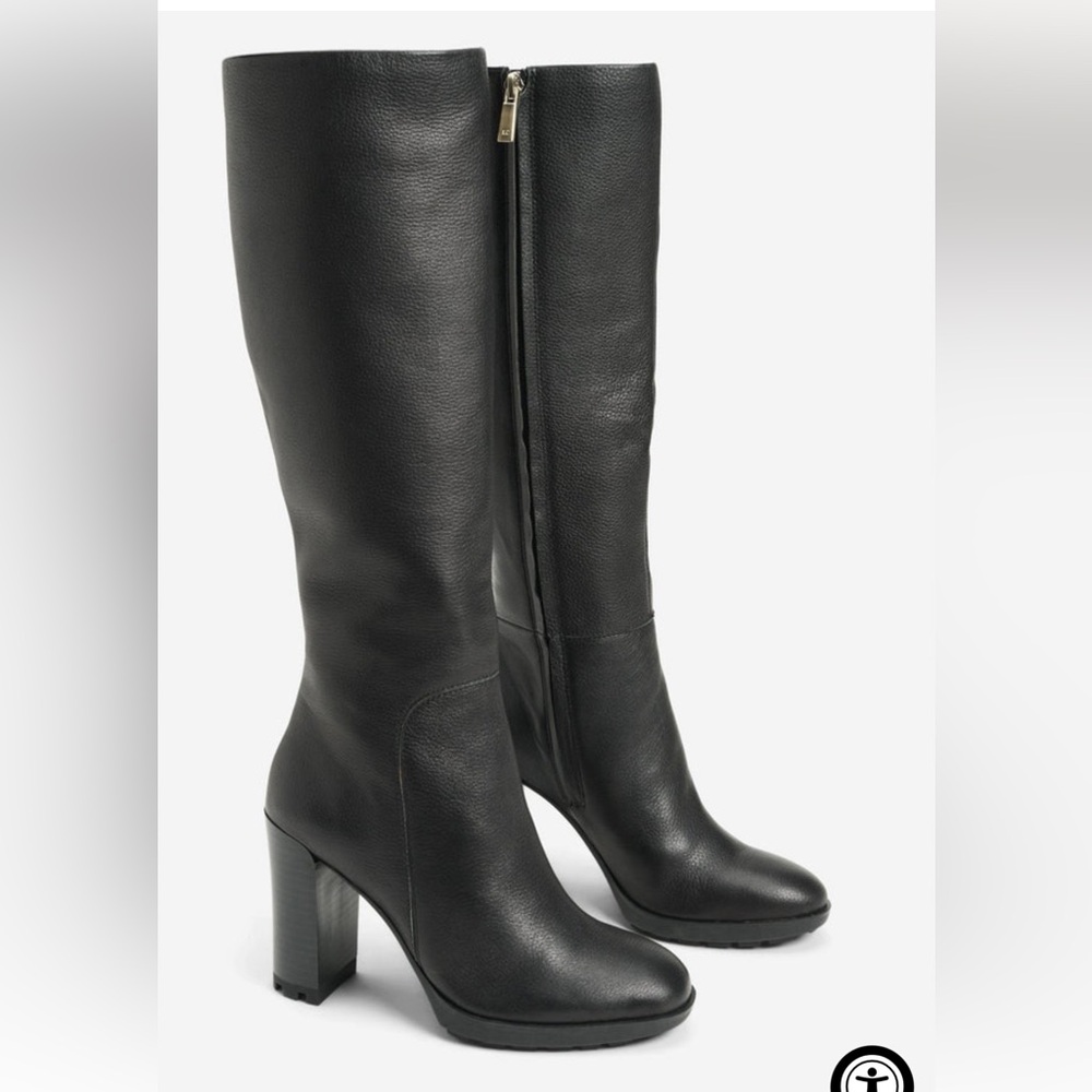 Kenneth Cole Justin 2.0 Black Leather Boot Size 10